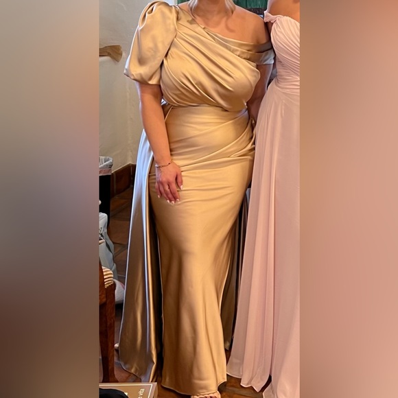 Custom couture gold gown - Picture 2 of 2